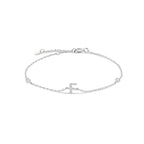 Rhinestone initial letter bracelet