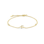 Rhinestone initial letter bracelet