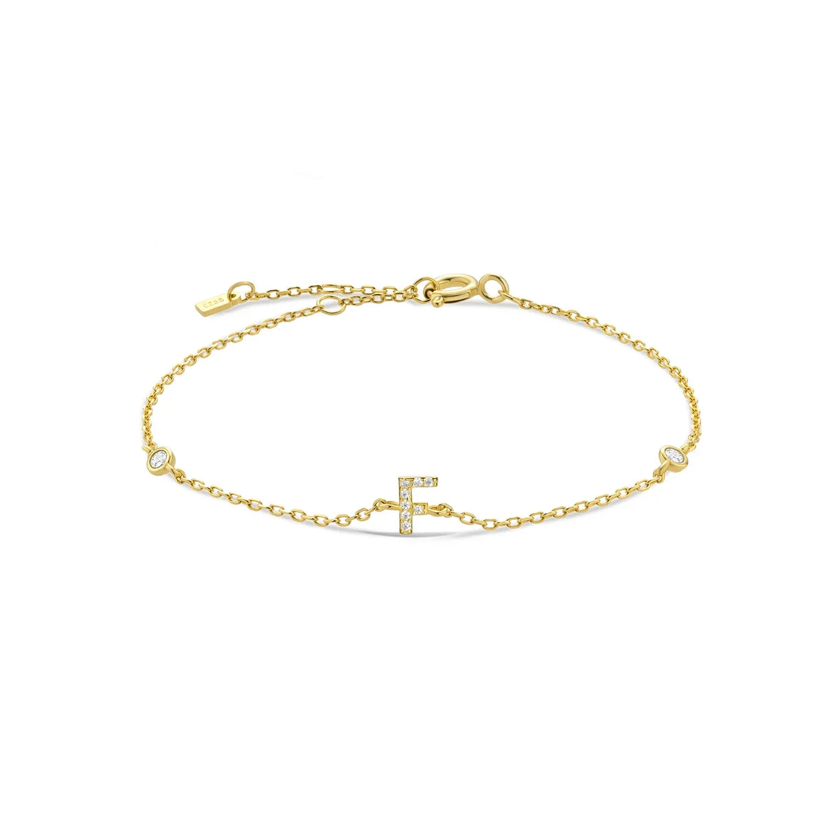 Rhinestone initial letter bracelet