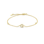 Rhinestone initial letter bracelet
