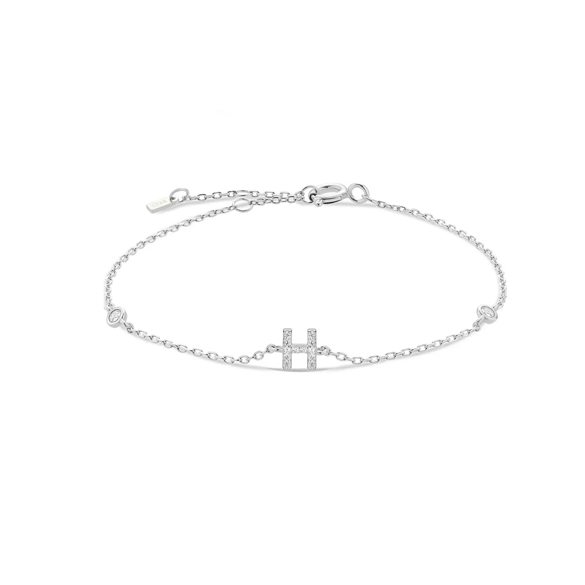 Rhinestone initial letter bracelet