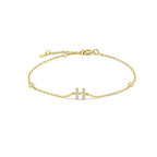 Rhinestone initial letter bracelet