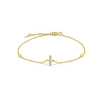 Rhinestone initial letter bracelet