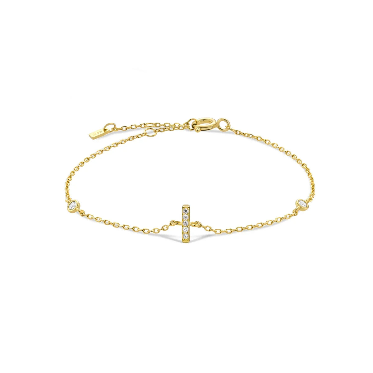 Rhinestone initial letter bracelet