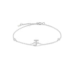 Rhinestone initial letter bracelet