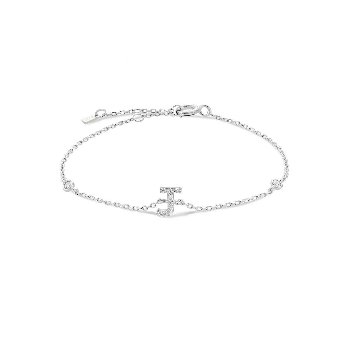 Rhinestone initial letter bracelet