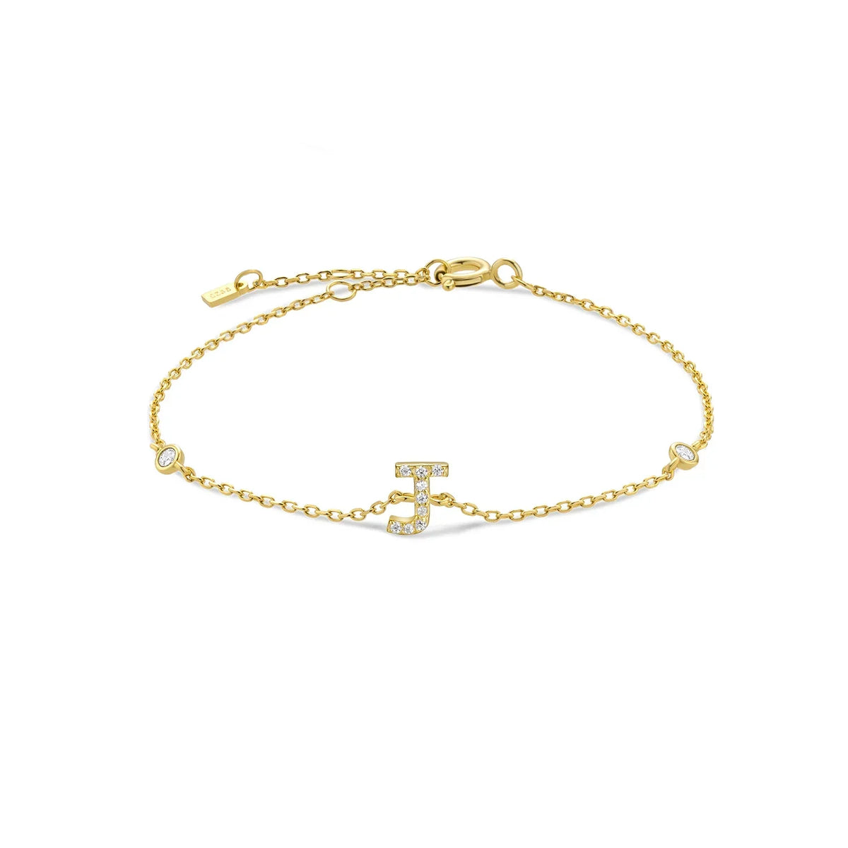 Rhinestone initial letter bracelet