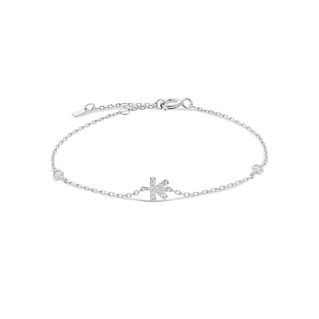 Rhinestone initial letter bracelet