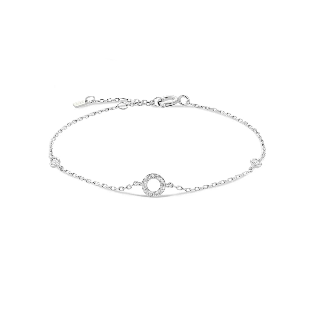 Rhinestone initial letter bracelet