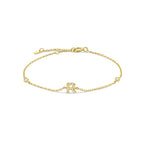 Rhinestone initial letter bracelet