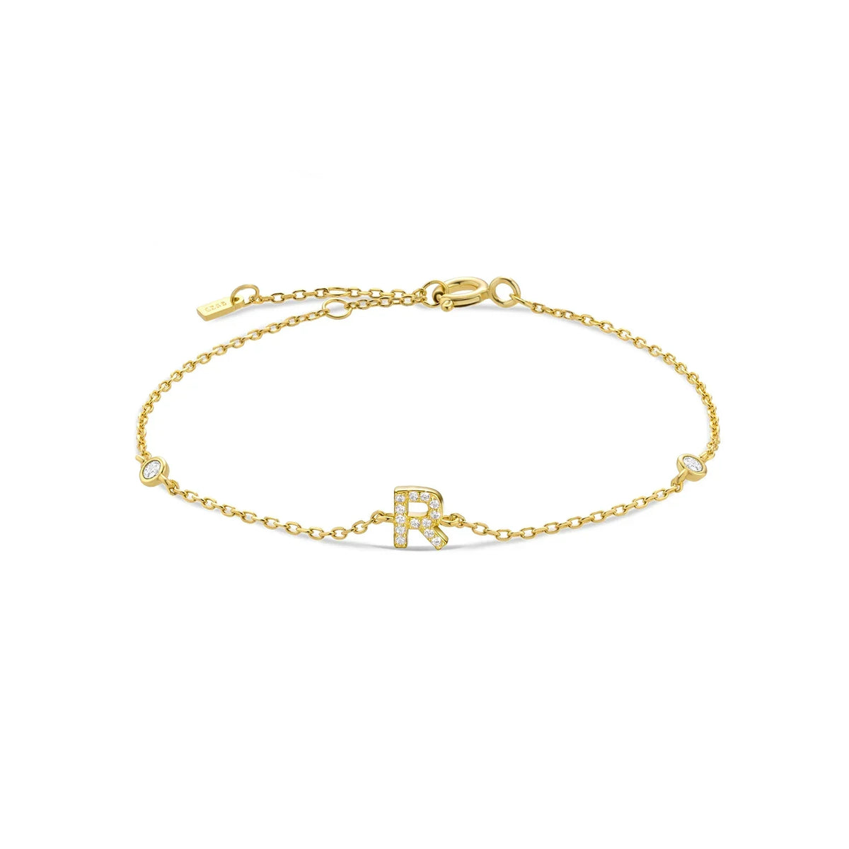 Rhinestone initial letter bracelet