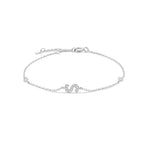 Rhinestone initial letter bracelet