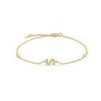 Rhinestone initial letter bracelet
