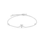 Bracelet avec initiale en strass argent t