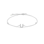 Rhinestone initial letter bracelet