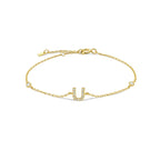 Rhinestone initial letter bracelet