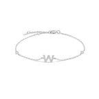 Rhinestone initial letter bracelet