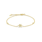 Rhinestone initial letter bracelet