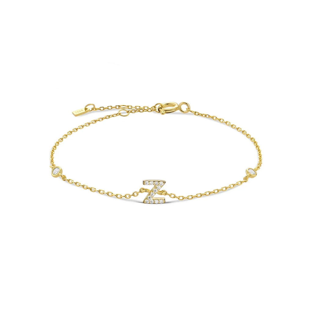 Bracelet avec initiale en strass or z