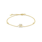 Bracelet avec initiale en strass or z