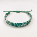 Bracelet avec motifs géométriques Keffiye arabe vert