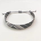 Bracelet avec motifs géométriques Keffiye arabe gris