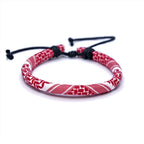 Bracelet avec motifs Keffiye arabe pour homme ou femme rouge