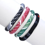 Bracelet avec motifs Keffiye arabe pour homme ou femme vert