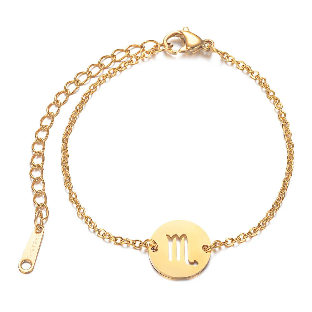 Bracelet avec Pendentif du Signe du Zodiaque Astrologique vierge