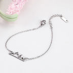 Mountain Pendant Bracelet for Women Silver
