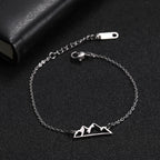 Mountain Pendant Bracelet for Women Silver