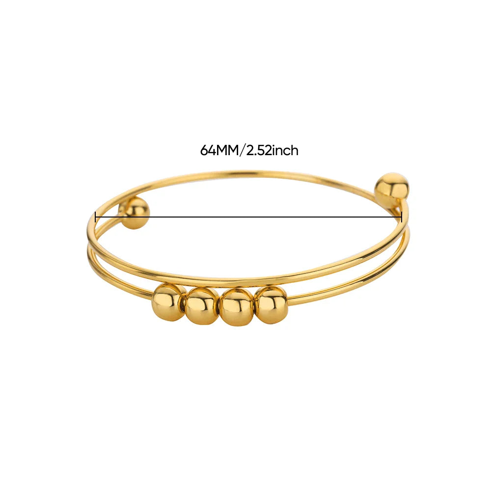 Bracelet avec Perles Rotatives Anti-Stress pour Homme ou Femme or