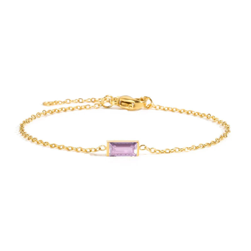 Pulsera con Piedra de Nacimiento de Color