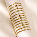 Pulsera con piedra de nacimiento en forma de corazón 
