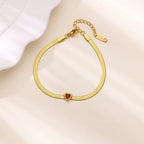 Bracelet avec pierre de naissance en forme de cœur