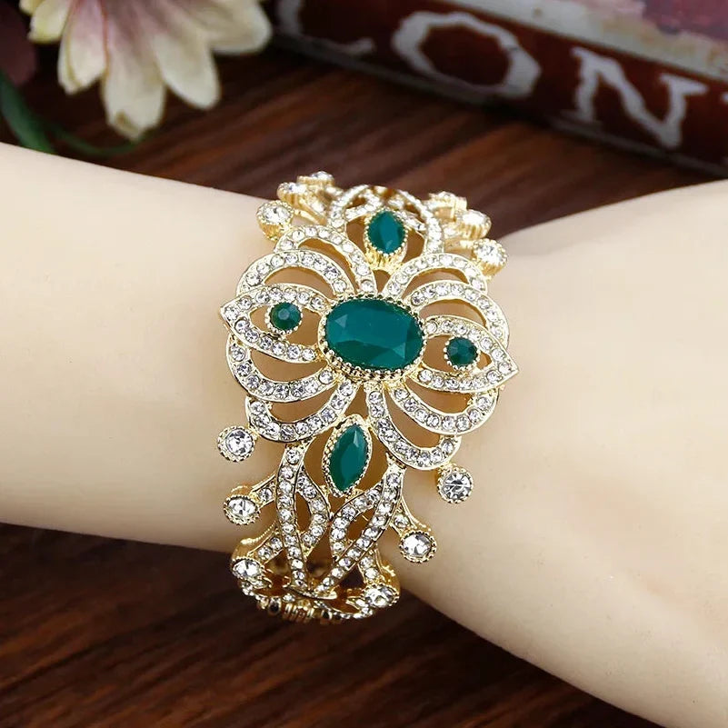 Pulsera con strass y piedras de estilo árabe 