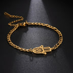 Bracelet avec main de Fatma doré ou argenté arabe or
