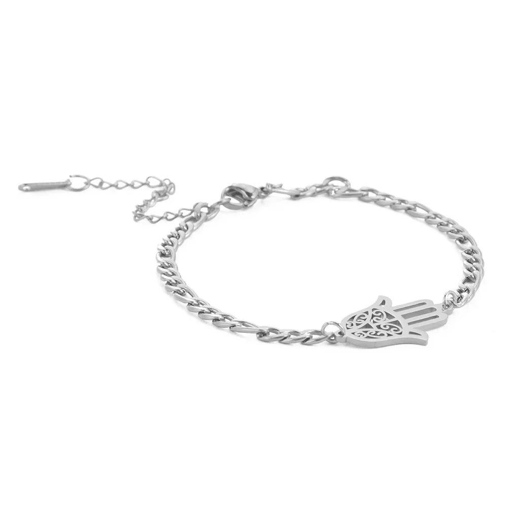 Bracelet avec main de Fatma doré ou argenté arabe argent