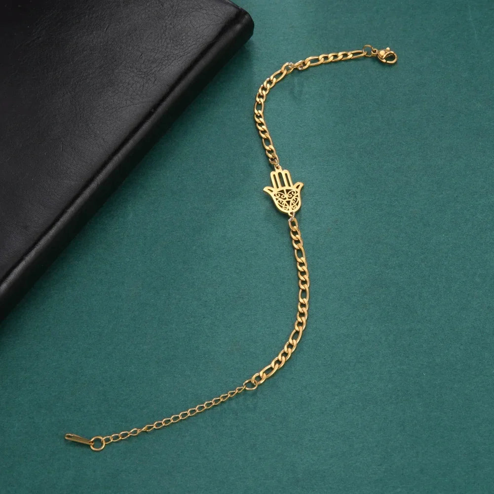 Bracelet avec main de Fatma doré ou argenté arabe or