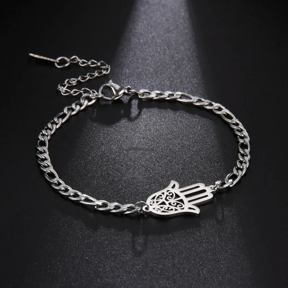 Bracelet avec main de Fatma doré ou argenté arabe argent