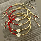 Two-tone initial letter bracelet