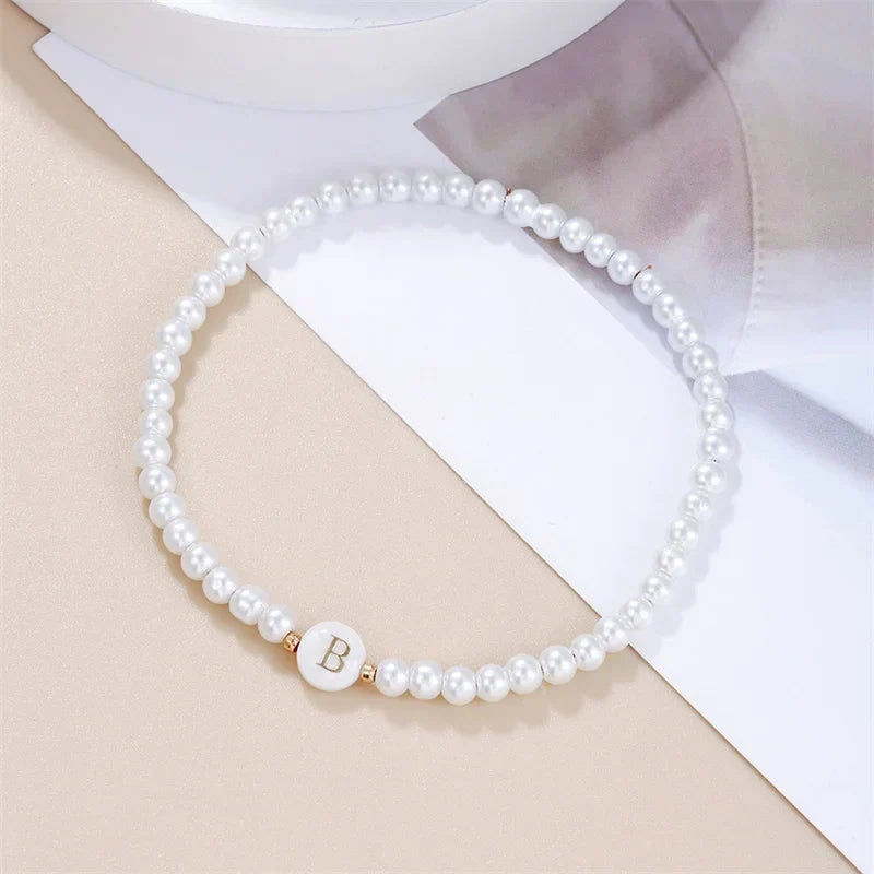 White initial letter bracelet