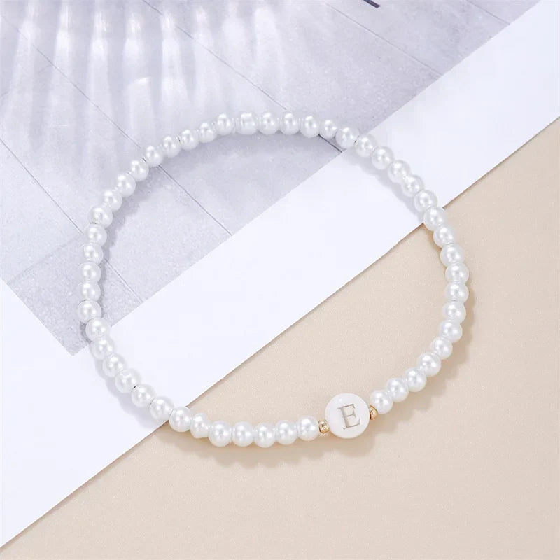 White initial letter bracelet