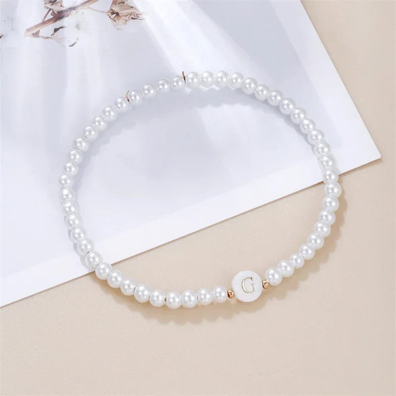 White initial letter bracelet