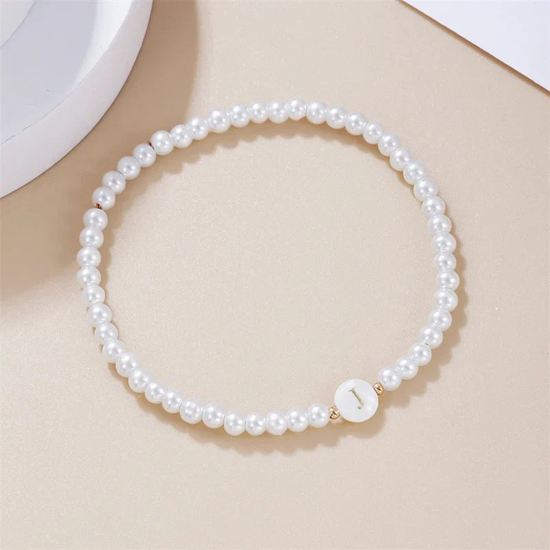 White initial letter bracelet