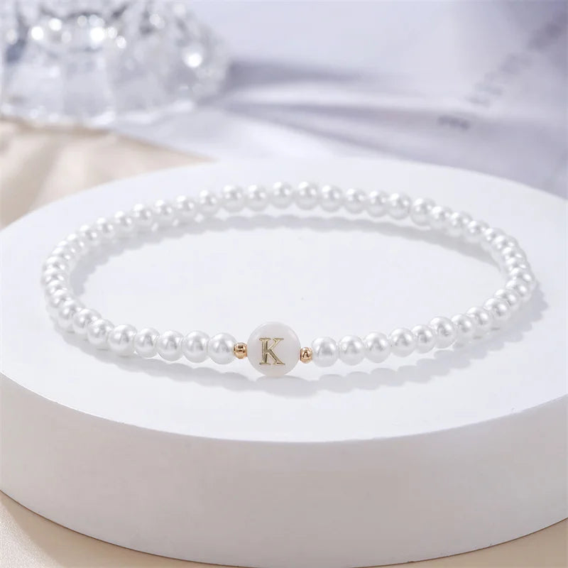 White initial letter bracelet