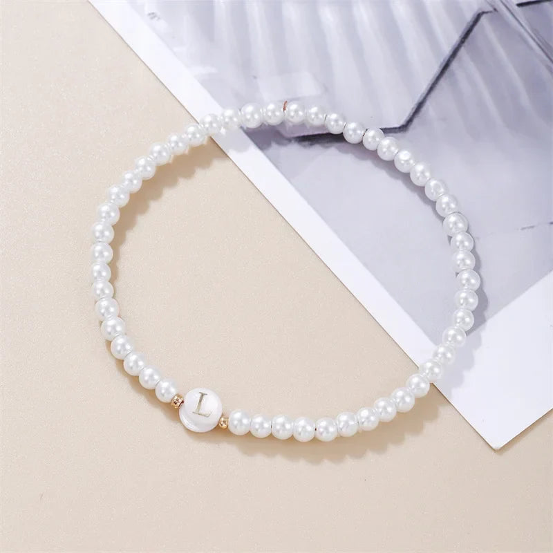 White initial letter bracelet