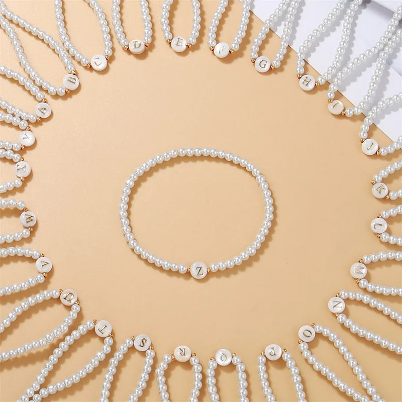 White initial letter bracelet