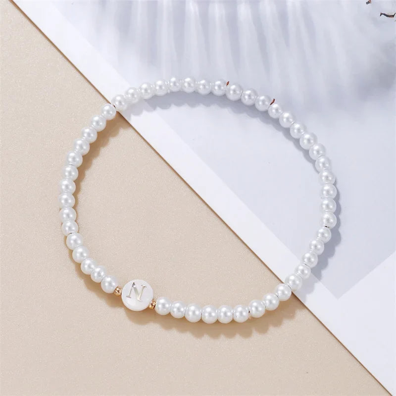 White initial letter bracelet