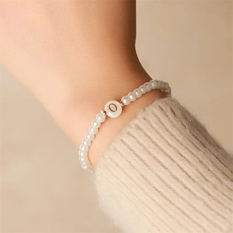 White initial letter bracelet